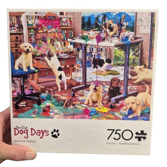 Buffalo Games Dog Days Steve Read Painting Puppies 750 pc Jigsaw Puzzle - Picture 5 of 11